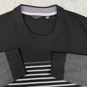 Ted Baker Sweater Men's 7 Wool Blend Pullover Crew Neck Long Sleeve Striped knit